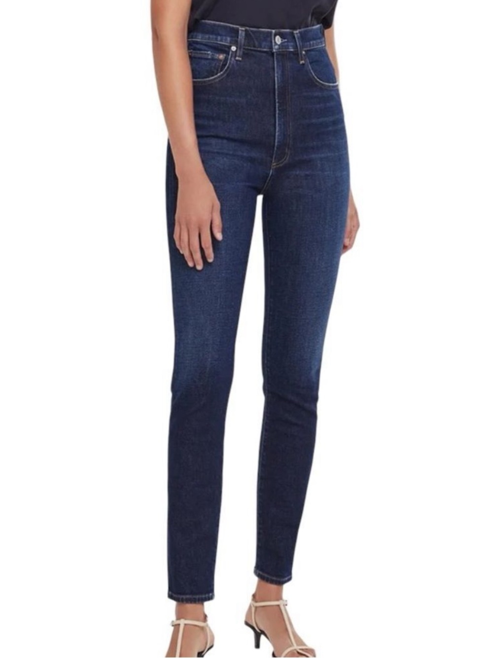 AGOLDE Denim Pinch Waist High Rise Dark Wash Slim Fit Jeans Size 27
